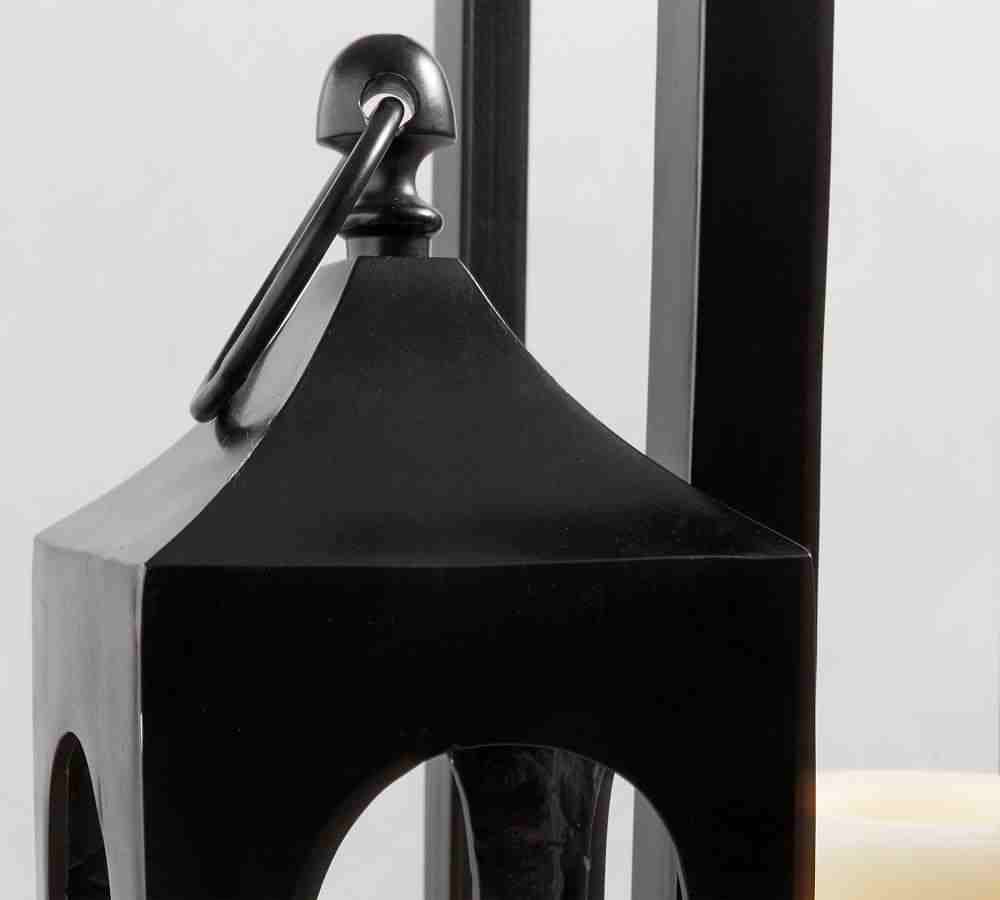 Caleb Handcrafted Metal Indoor-Outdoor  Lantern - Black