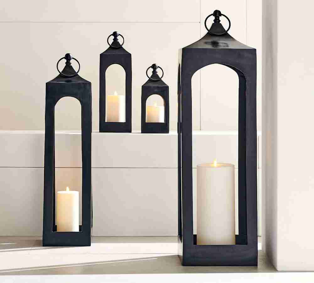 Caleb Handcrafted Metal Indoor-Outdoor  Lantern - Black