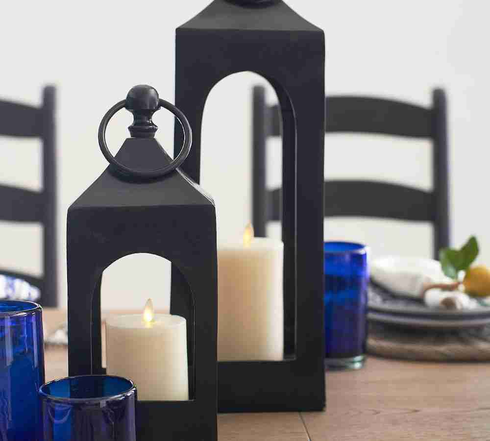 Caleb Handcrafted Metal Indoor-Outdoor  Lantern - Black