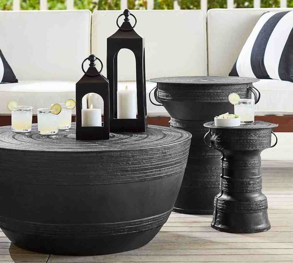 Caleb Handcrafted Metal Indoor-Outdoor  Lantern - Black
