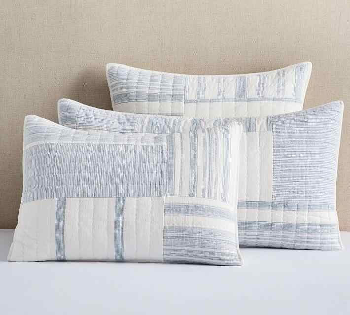 Chambray Hawthorn Handcrafted Patchwork Quilted Sham