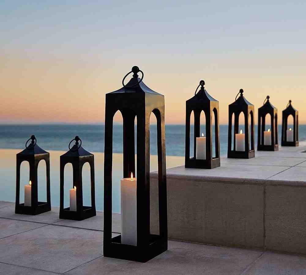 Caleb Handcrafted Metal Indoor-Outdoor  Lantern - Black