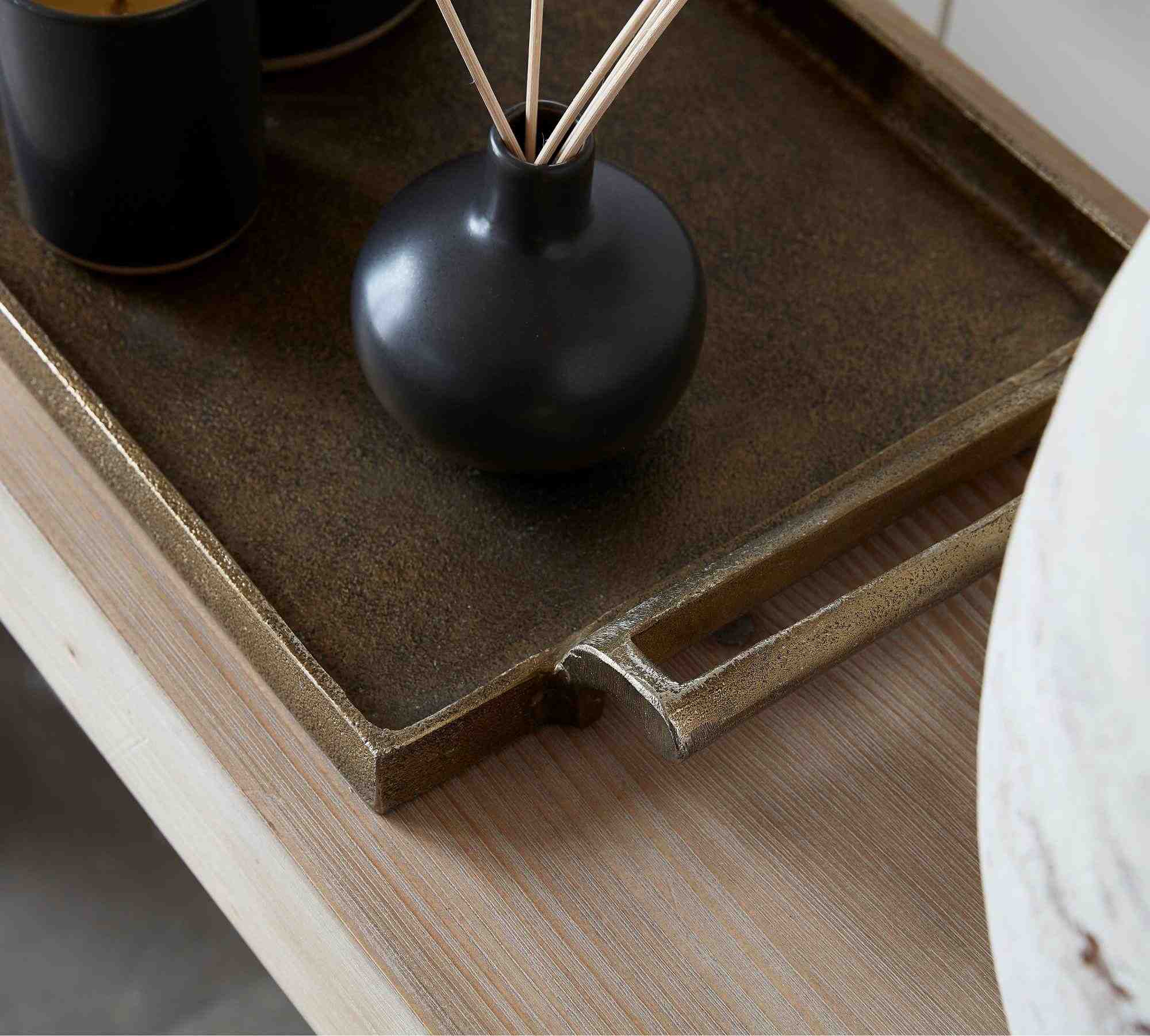 Rustic Gold Tray, Antiqued Brass