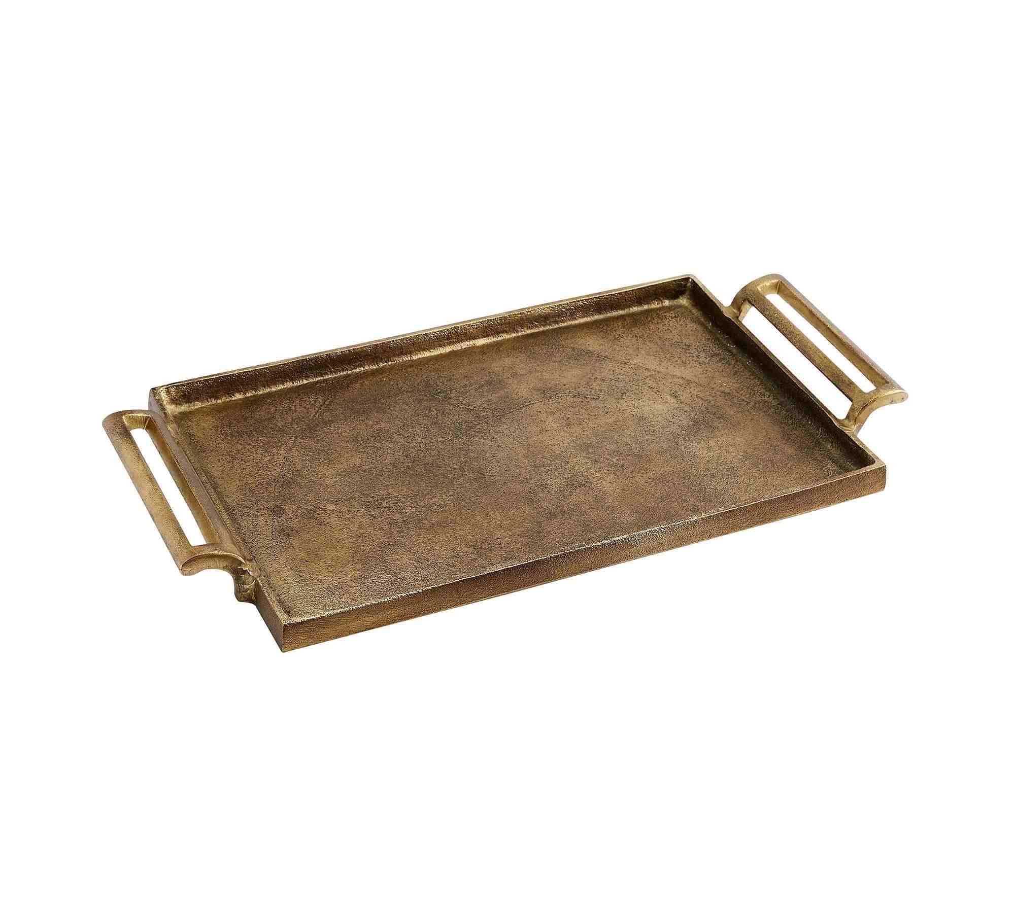 Rustic Gold Tray, Antiqued Brass