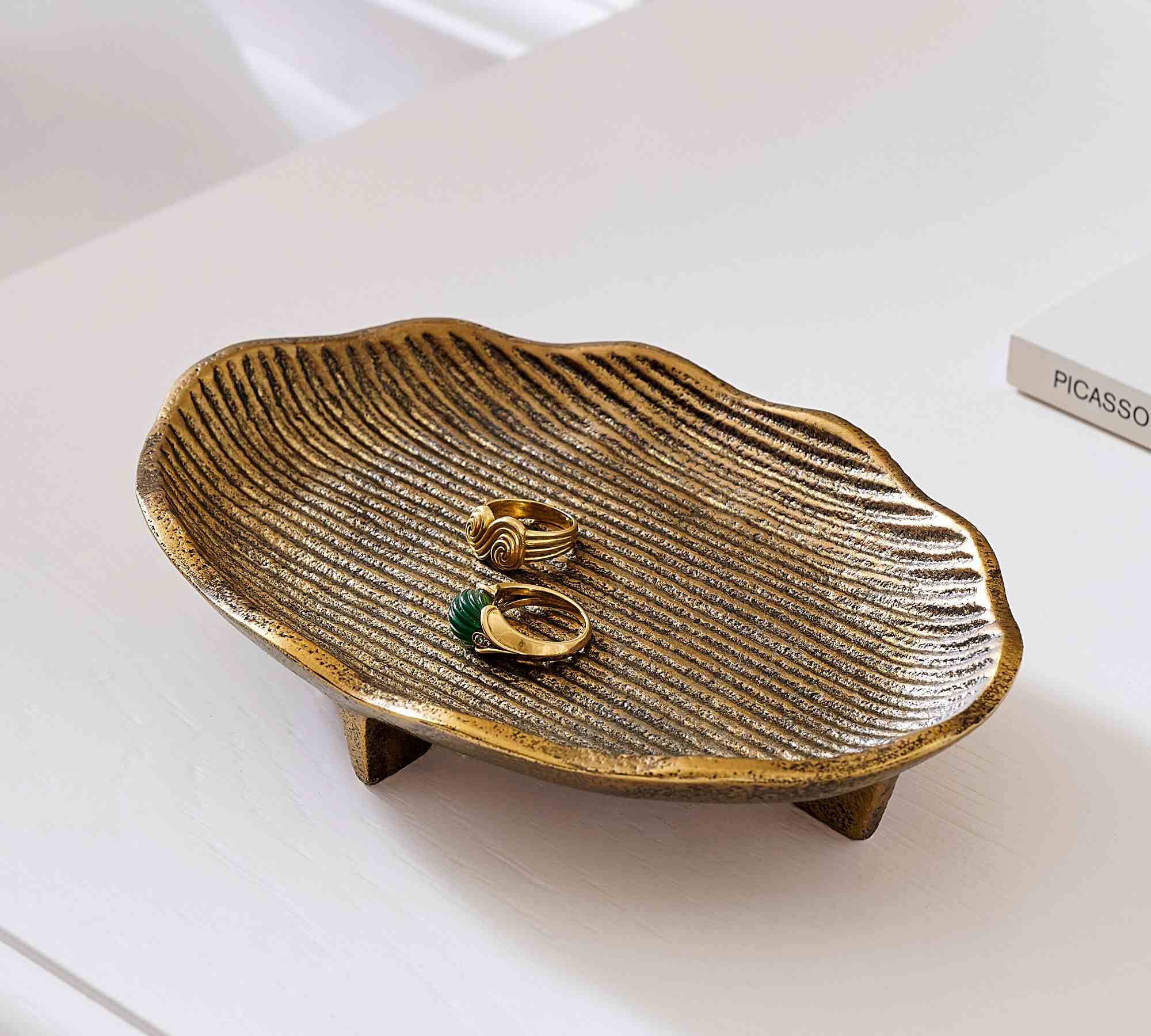 Pottery Barn | Textured Rustic Footed Bowl