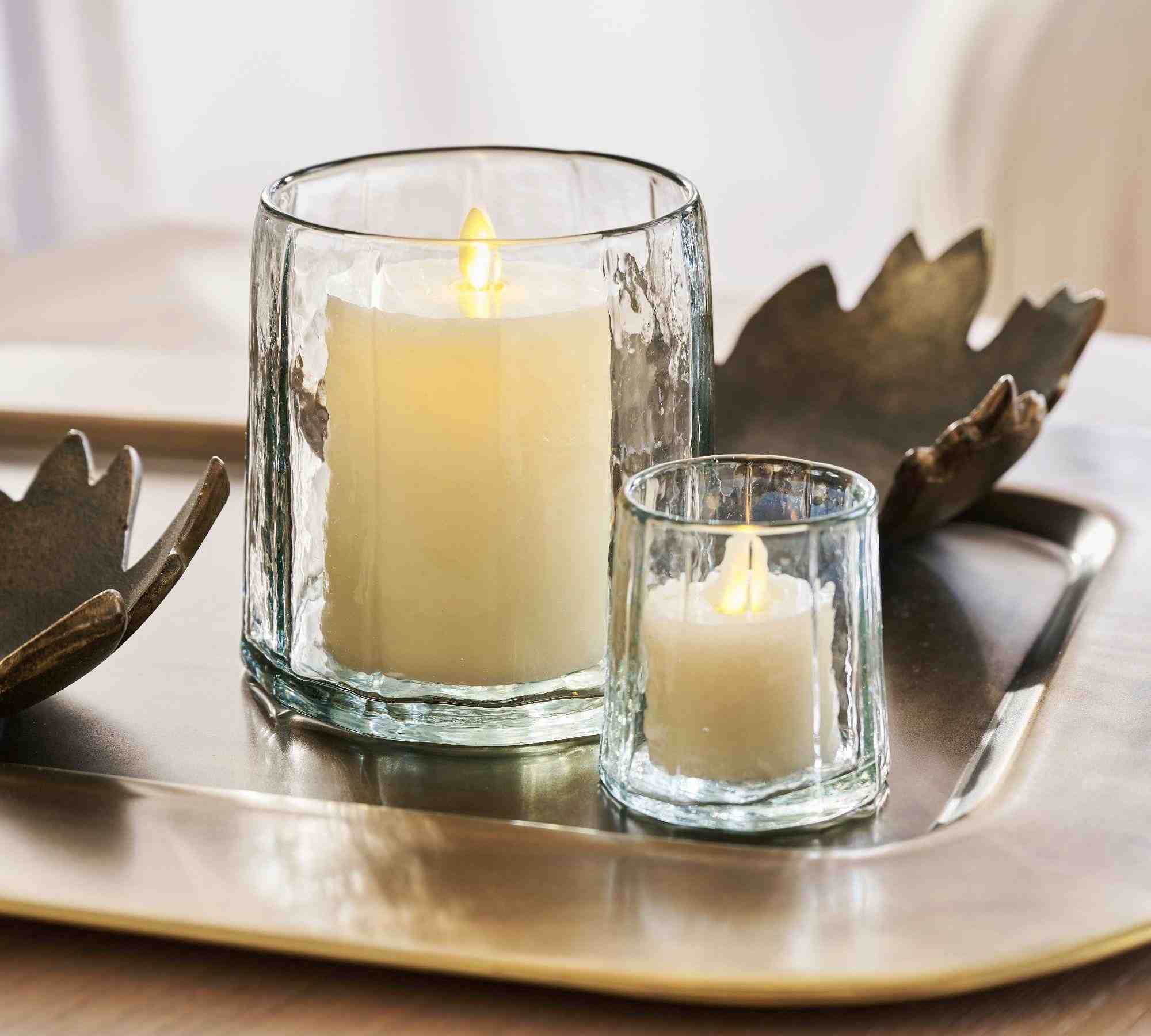 Hammered Cafe Recycled Hurricane Candleholder