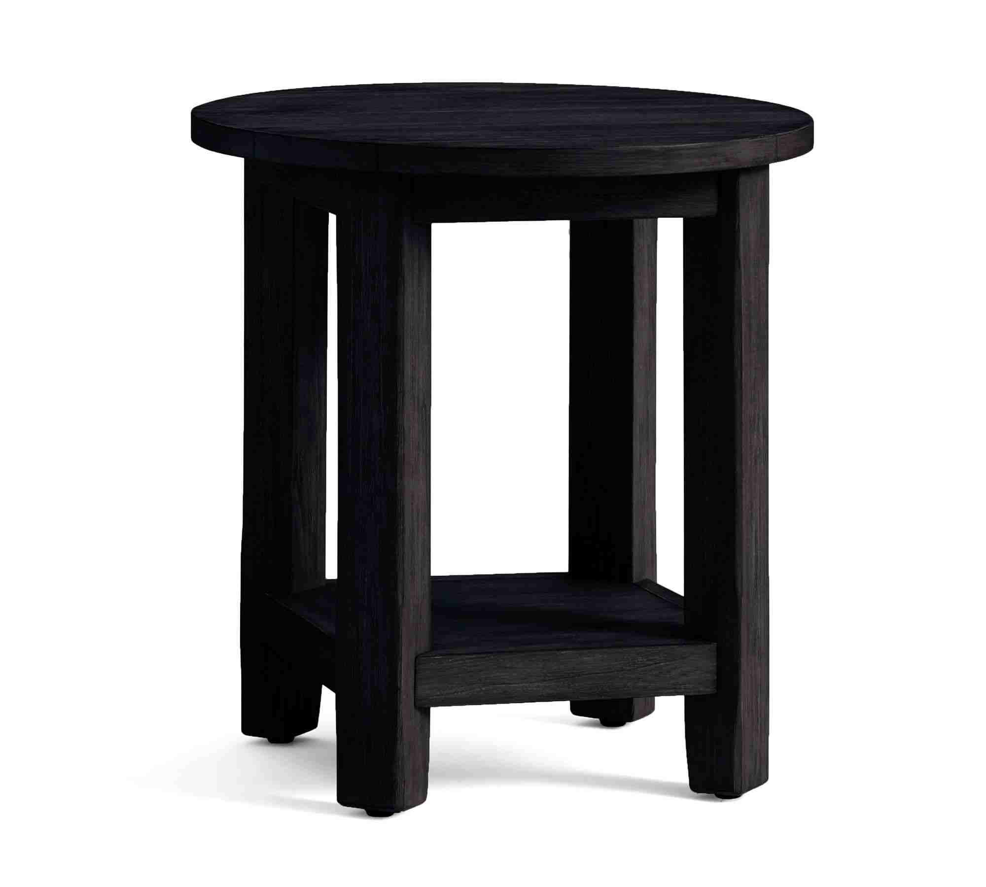 Benchwright Round End Table, Blackened Oak