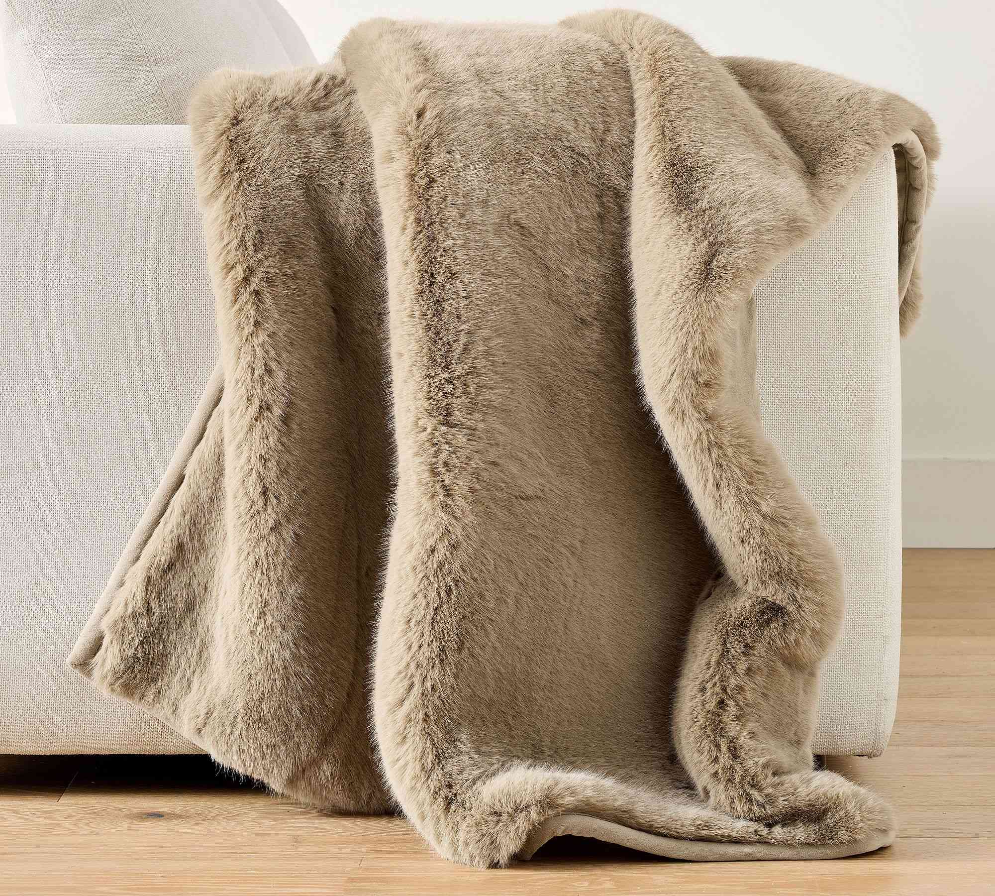 Faux Fur Mink Throw