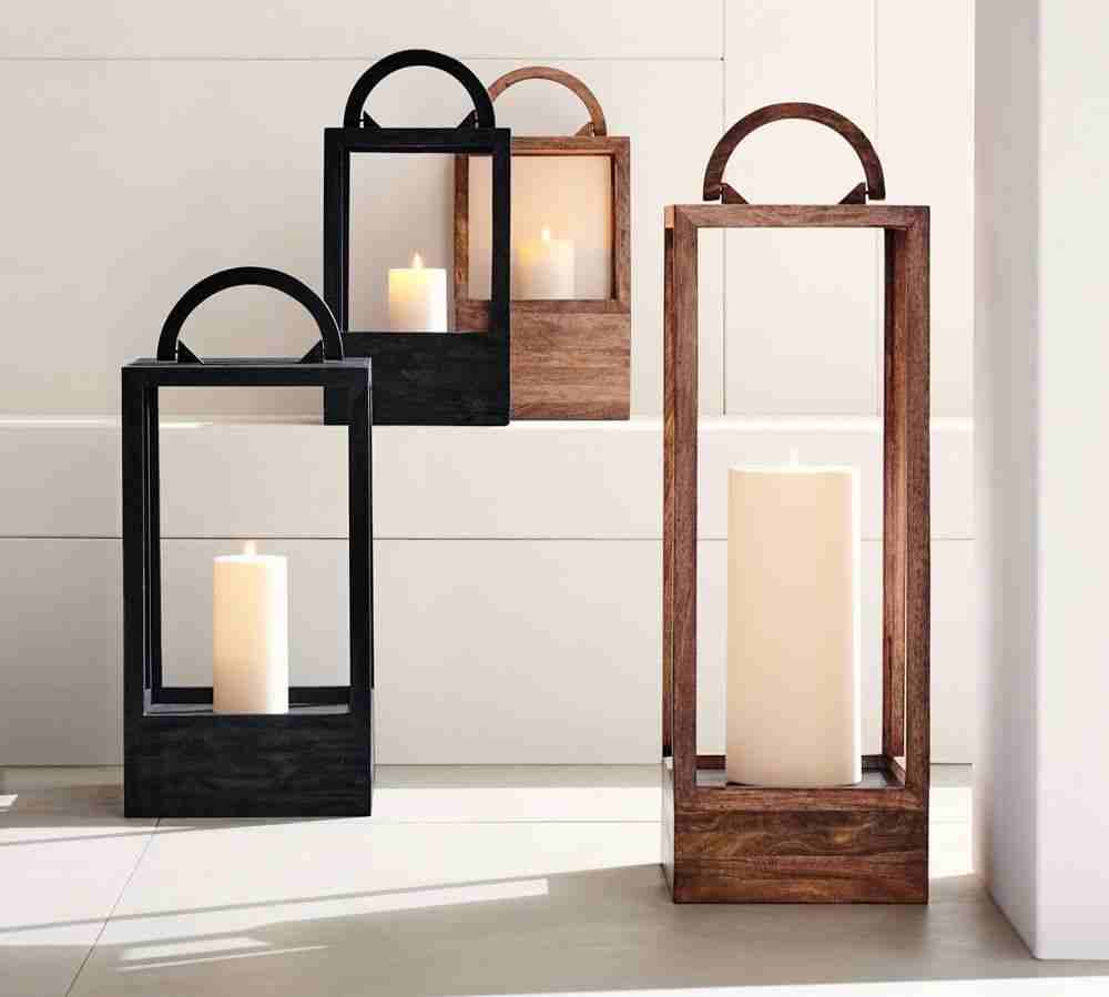 Decker Mango Wood Laterns - Brown