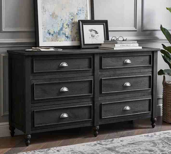 Astoria 6-Drawer Wide Dresser, Rosedale Black