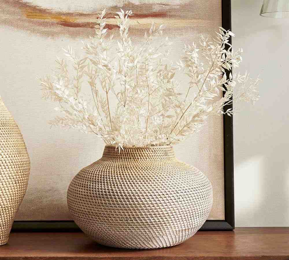 Woven Rattan Vases