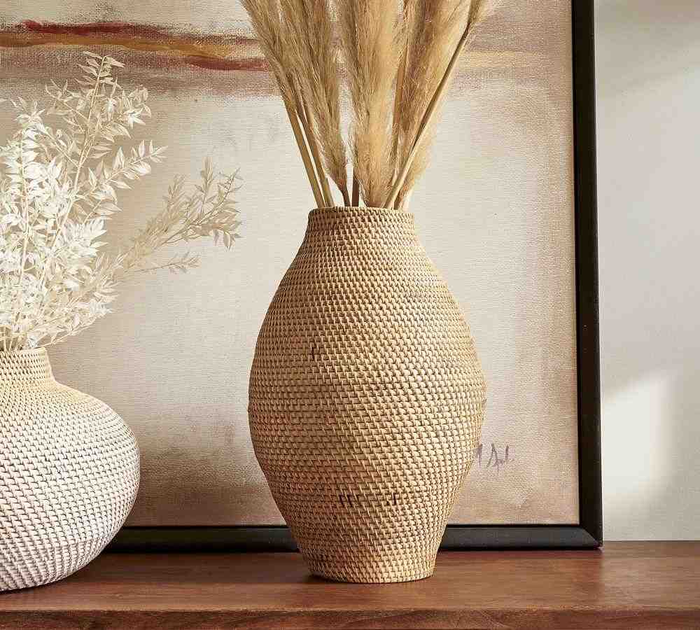 Woven Rattan Vases
