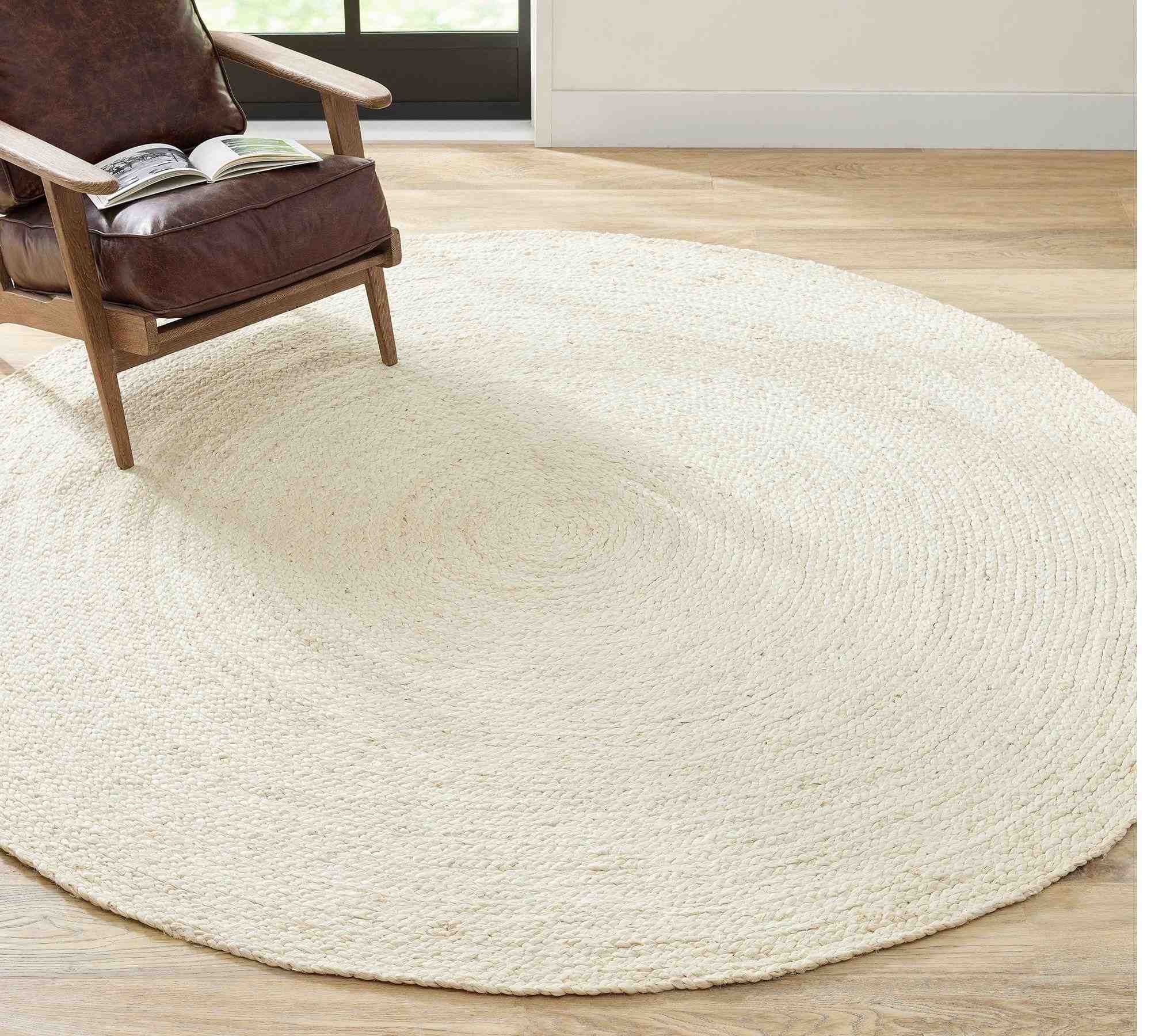 Round Hand-Braided Jute Rug