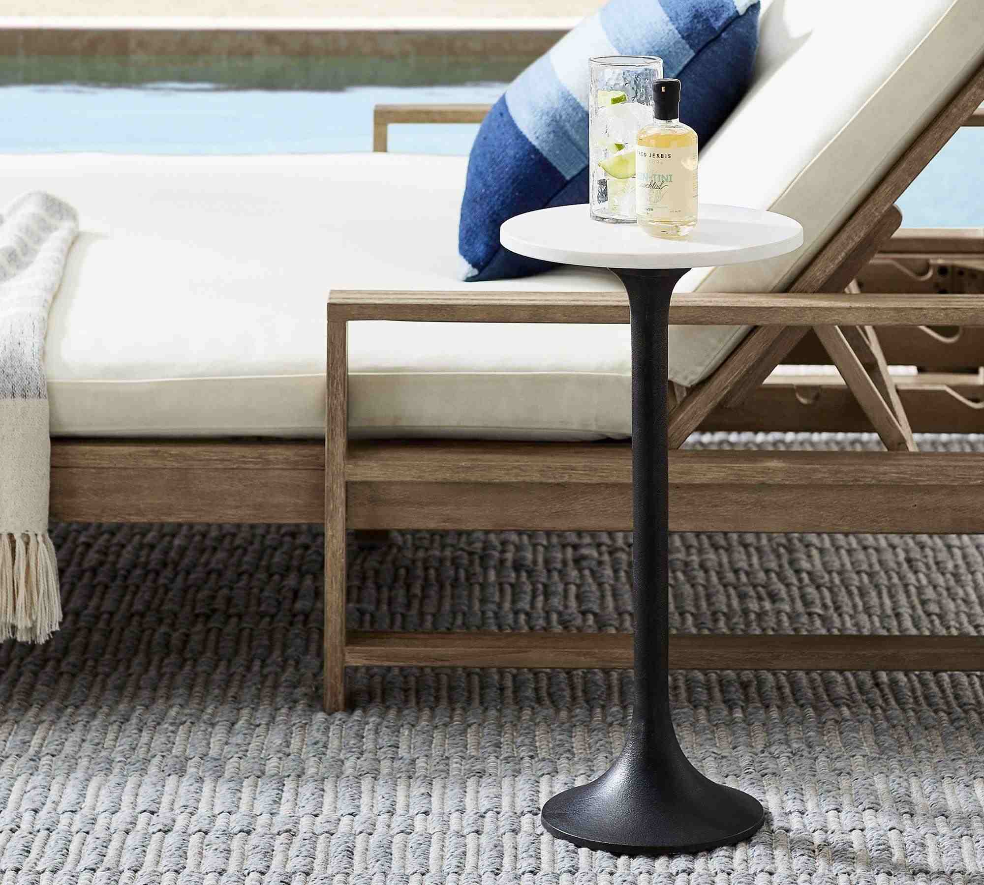 Jayne 12" Marble Round Accent Table