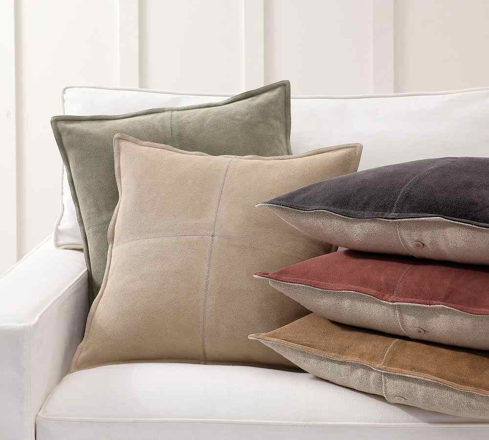 Pieced Suede Pillow Covers