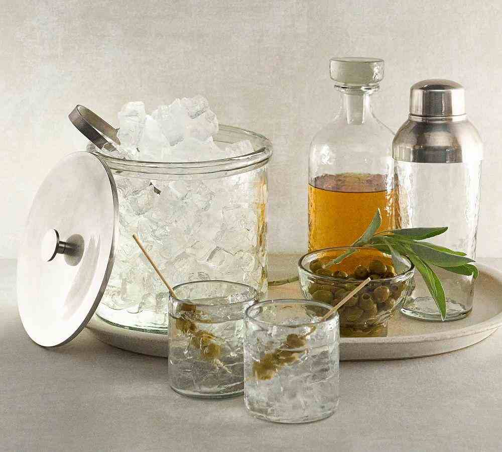 Hammered Drinking Glass, Single - Clear