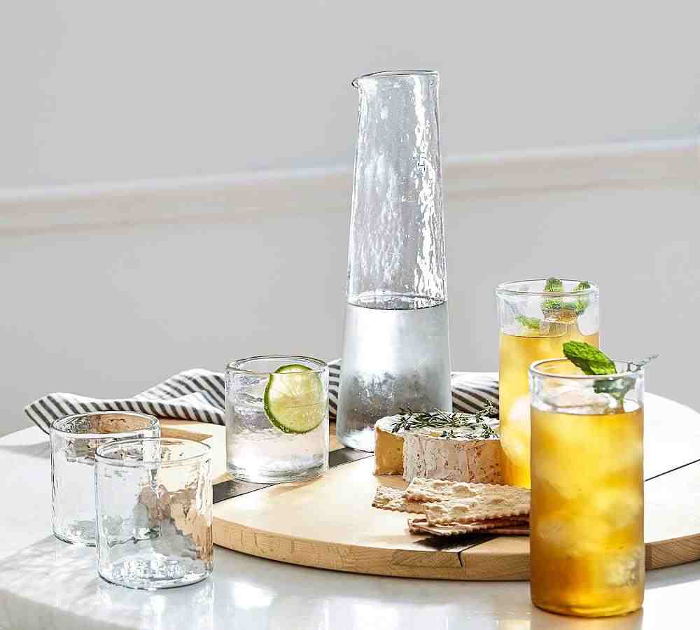 Hammered Drinking Glass, Single - Clear