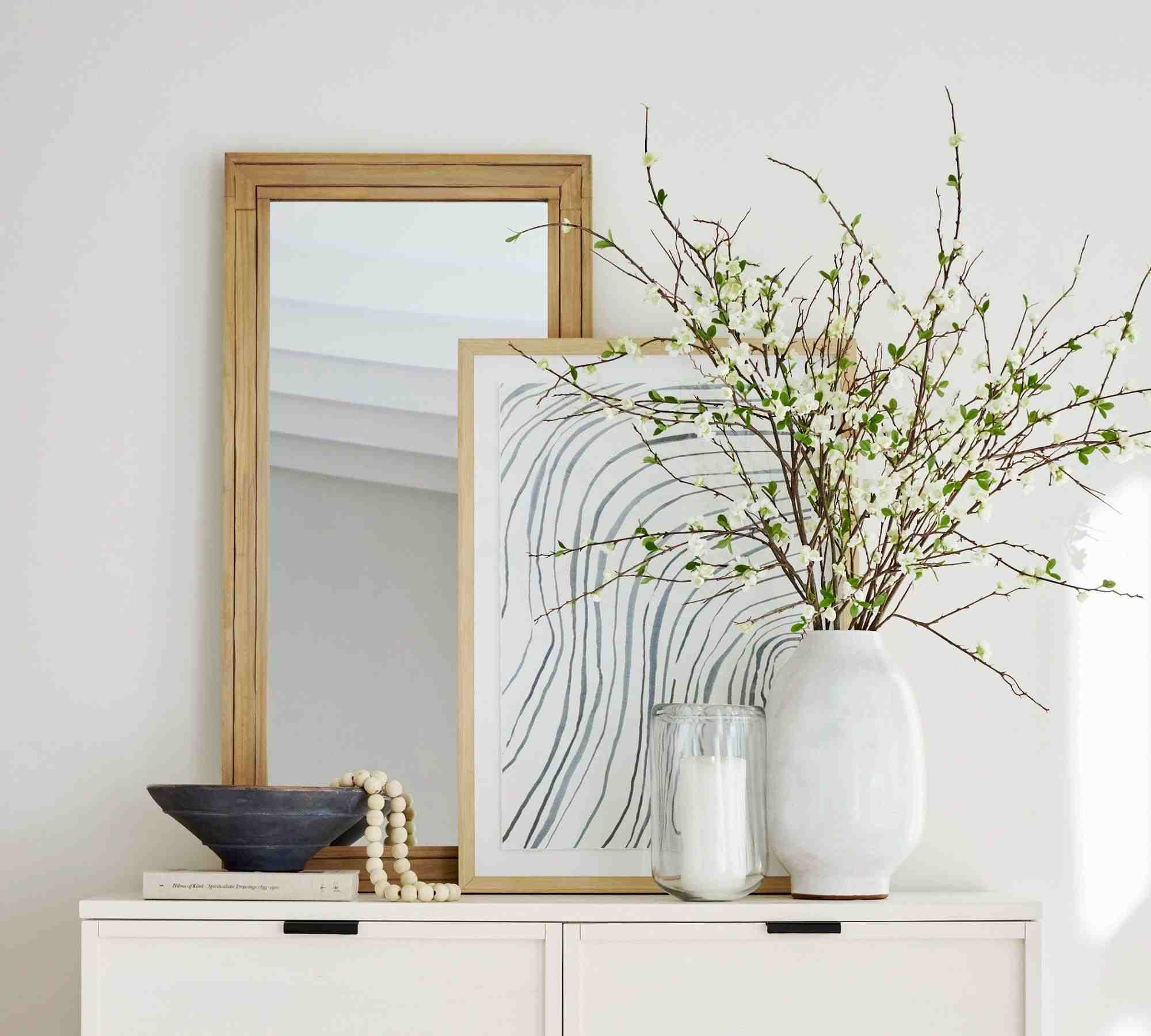 Faux White Blossom Branch