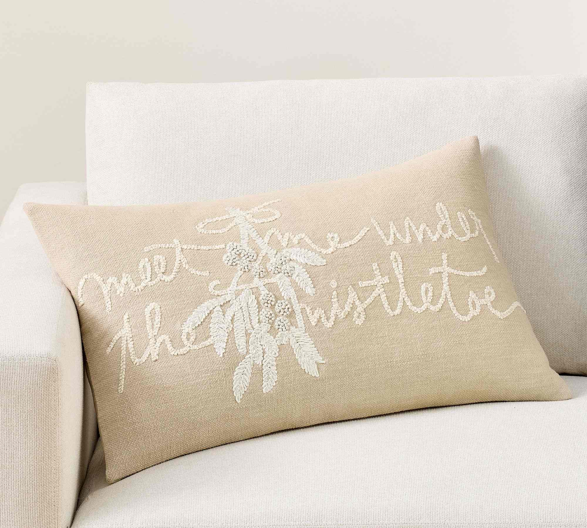 Pottery Barn | Meet Me Under the Mistletoe Lumbar Pillow