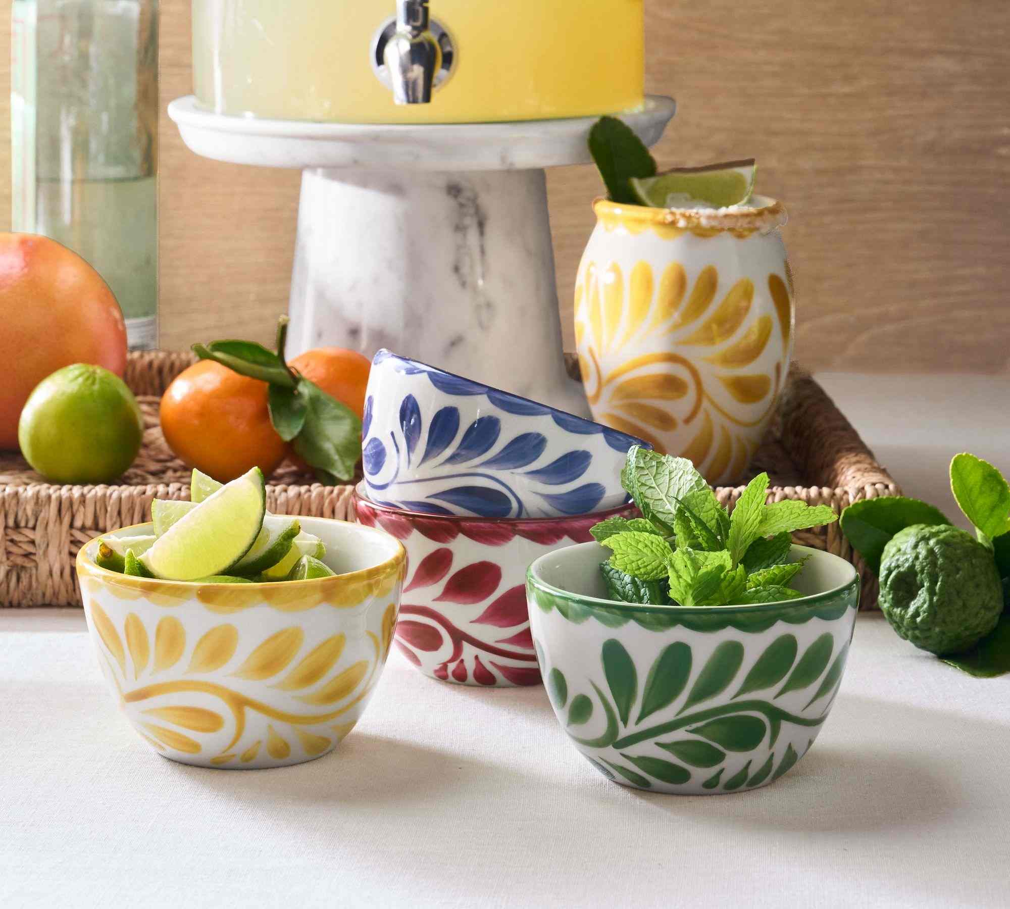 Pottery Barn | Puebla Porcelain Condiment Bowls - Set of 4
