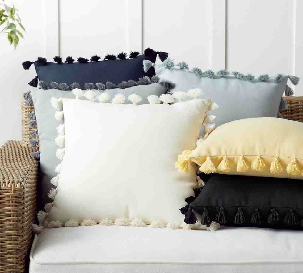 Tassel Trim Indoor-Outdoor Pillows