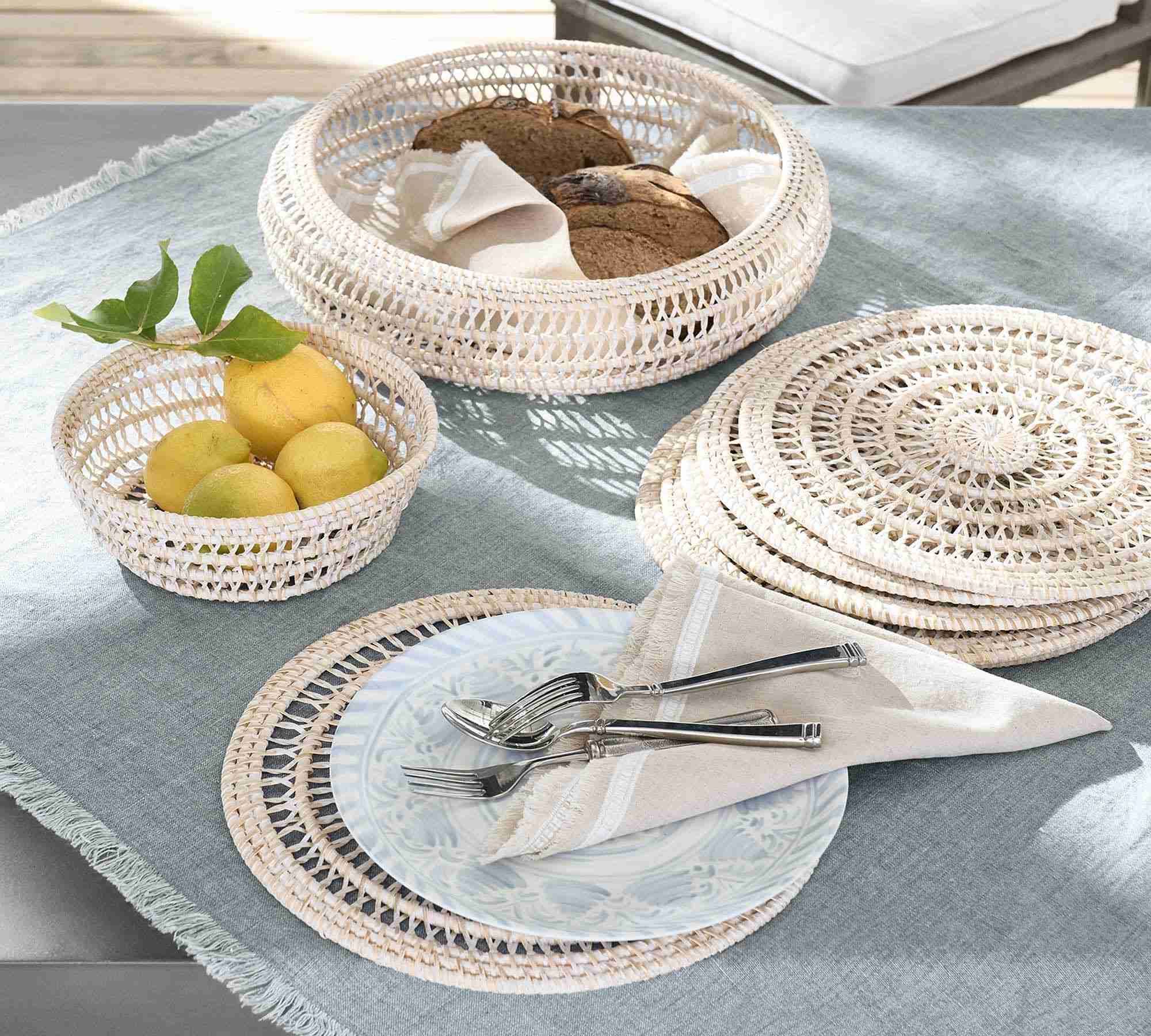 Miramar Handwoven Rattan Round Bowl