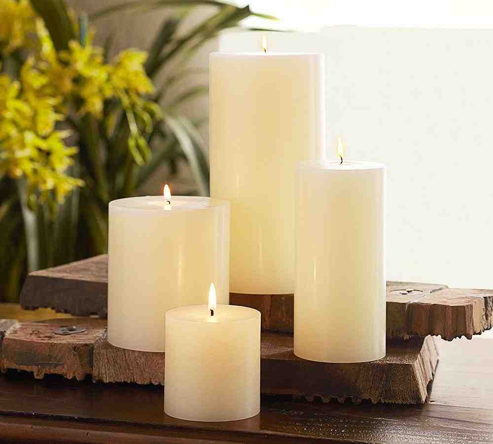Unscented Wax Pillar Candles
