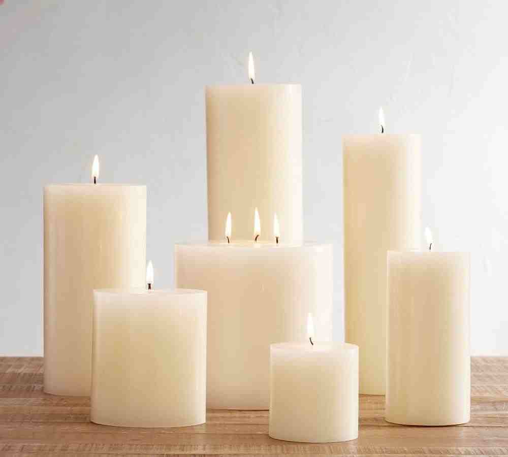 Unscented Wax Pillar Candles