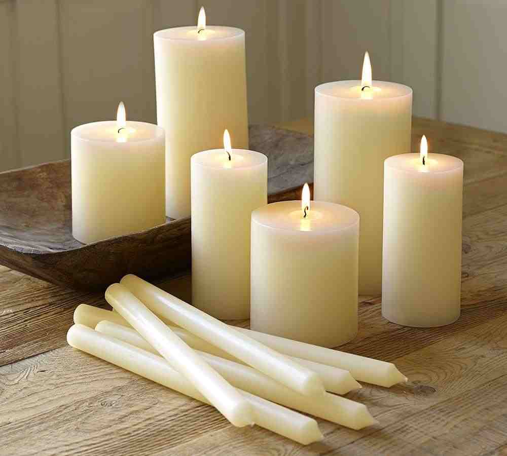 Unscented Wax Pillar Candles