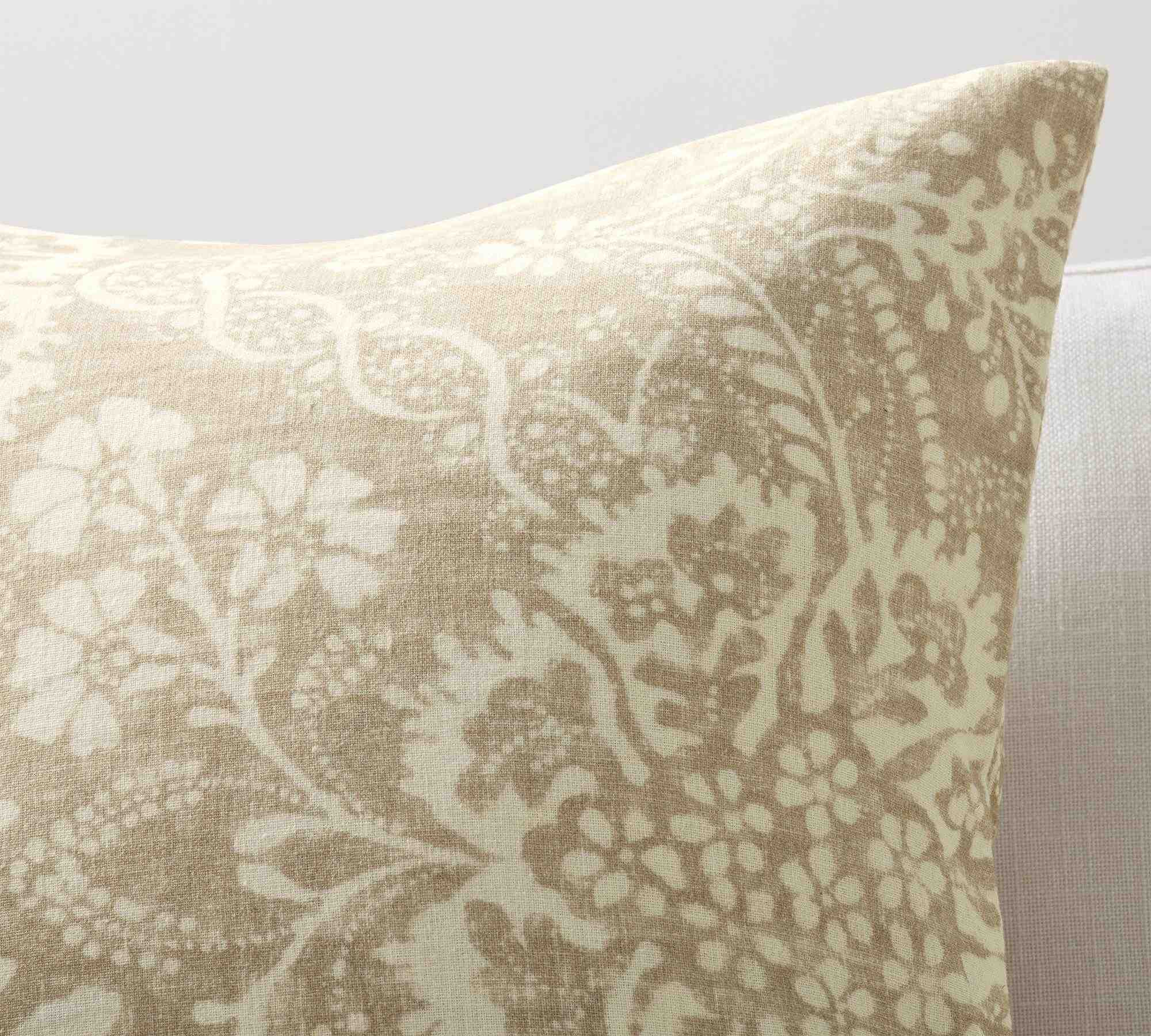 Bernyce Printed Pillow Cover, 20" x 20", Flax