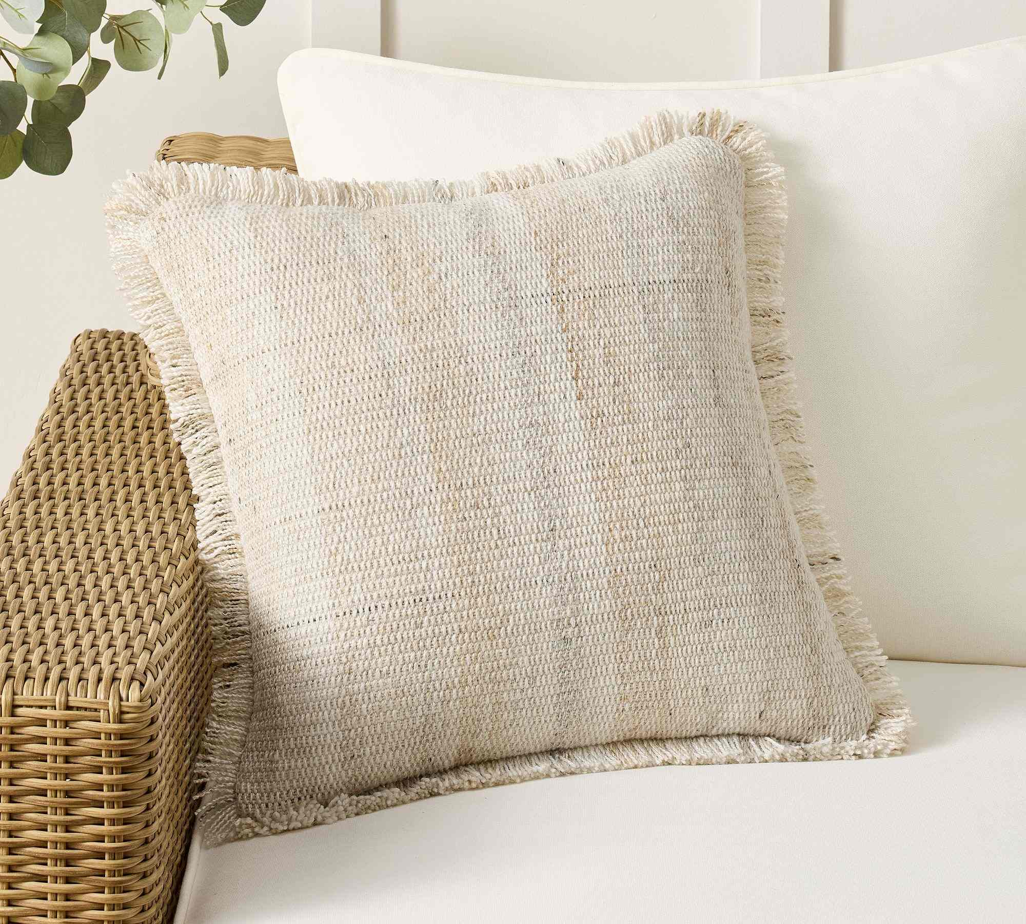 Pottery Barn | Driftwood Flange Outdoor Pillow