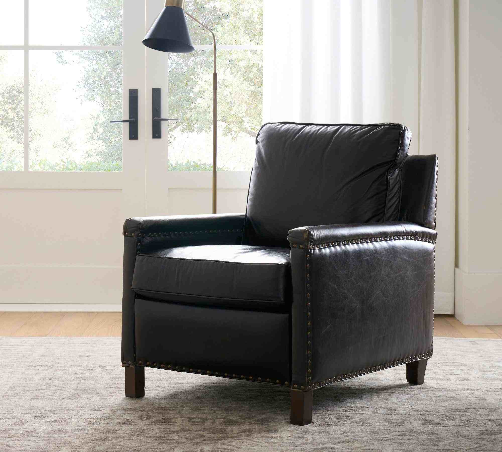 Tyler Leather Square Arm Recliner