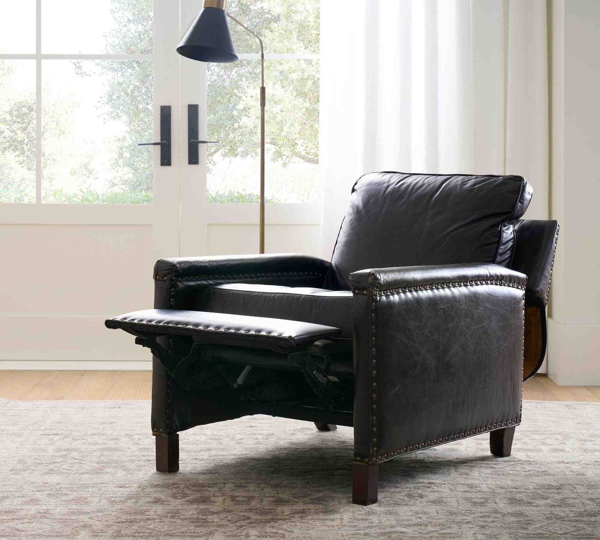 Tyler Leather Square Arm Recliner