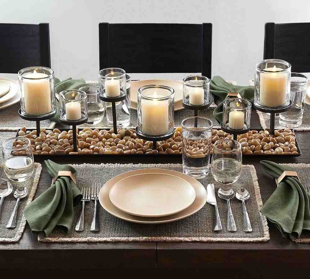 Draper Bronze Pillar Candle Centerpiece