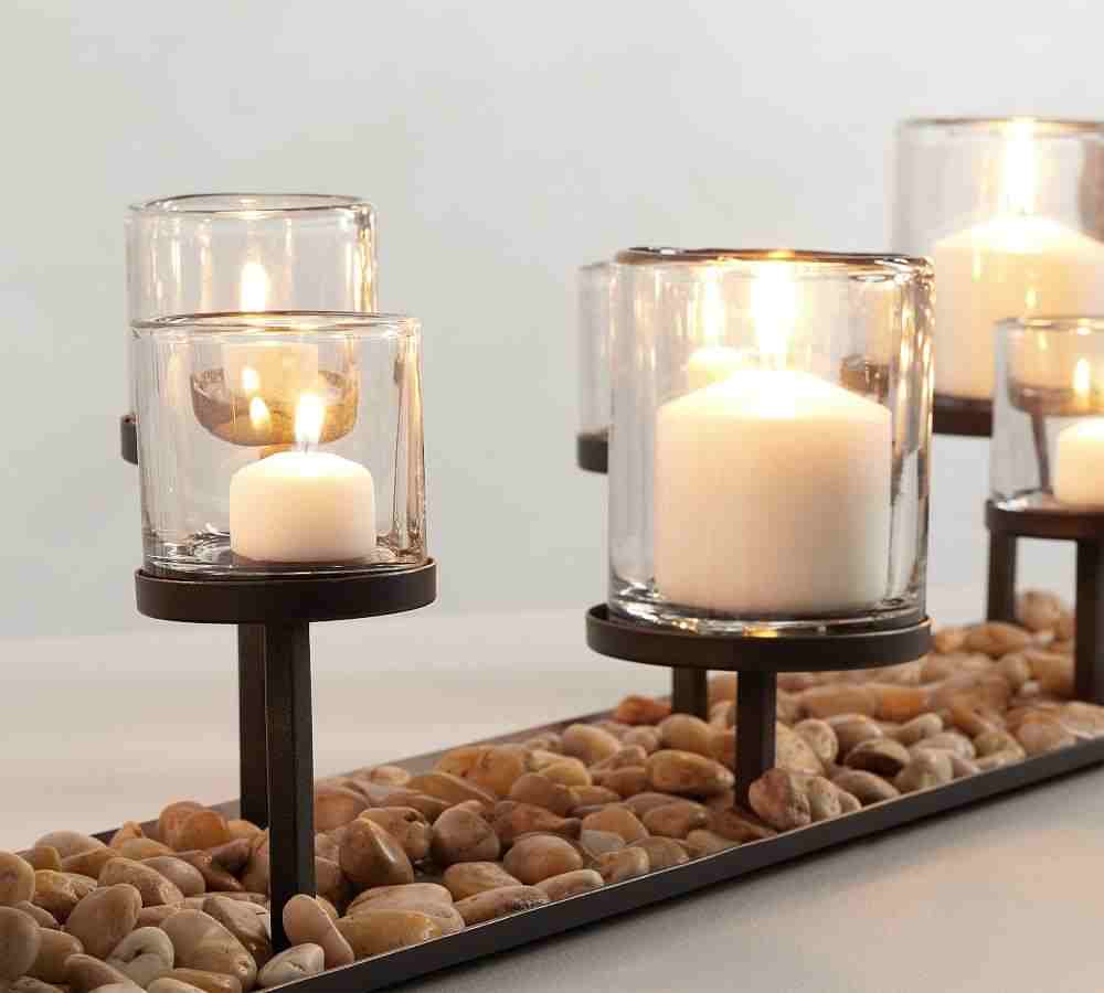 Draper Bronze Pillar Candle Centerpiece