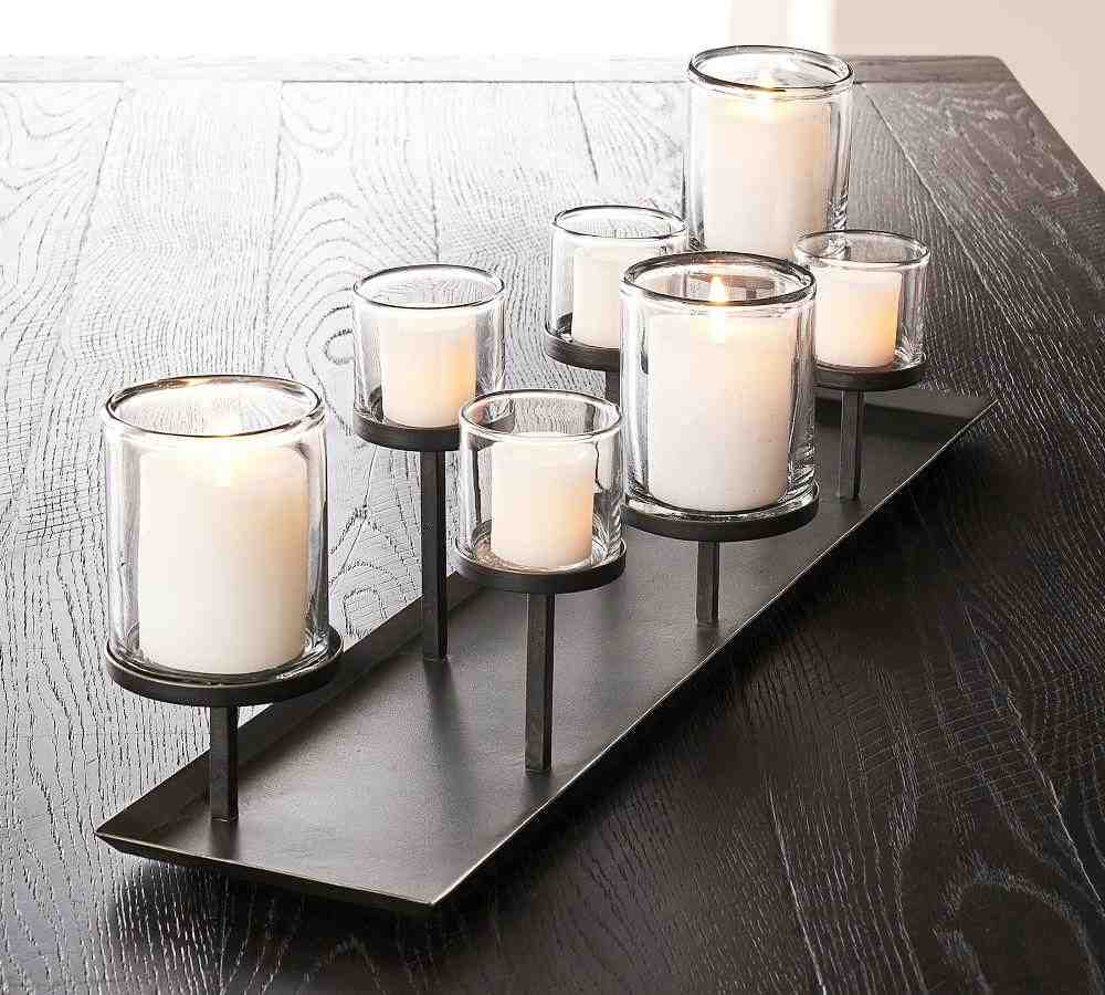 Draper Bronze Pillar Candle Centerpiece