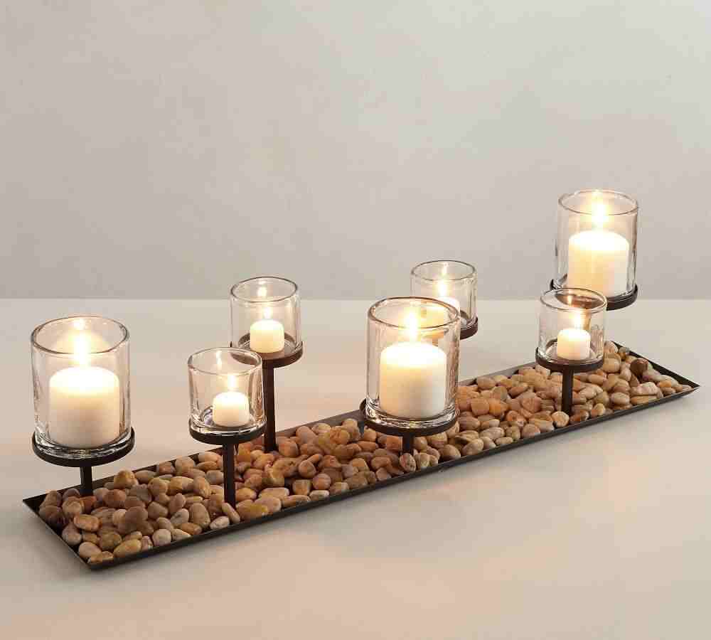Draper Bronze Pillar Candle Centerpiece