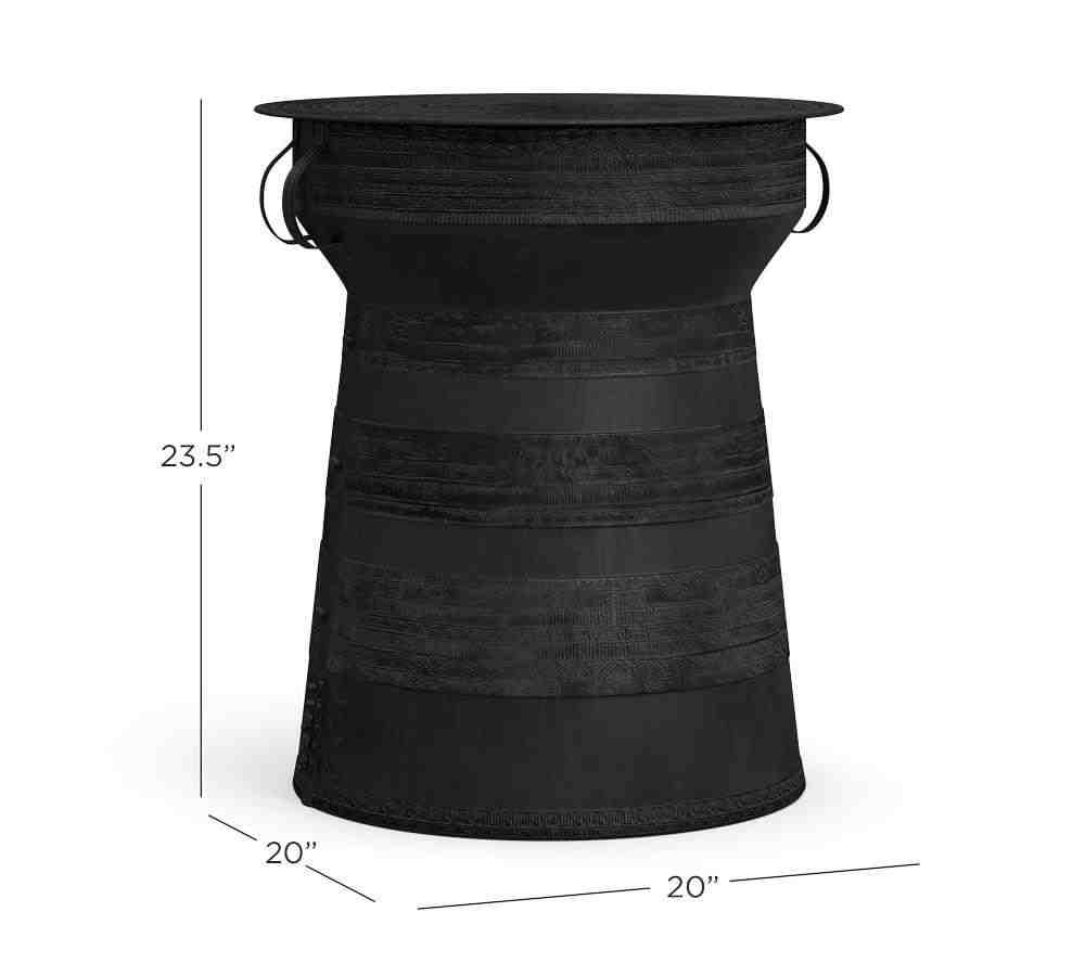 Frog Drum Indoor-Outdoor Metal Side Table