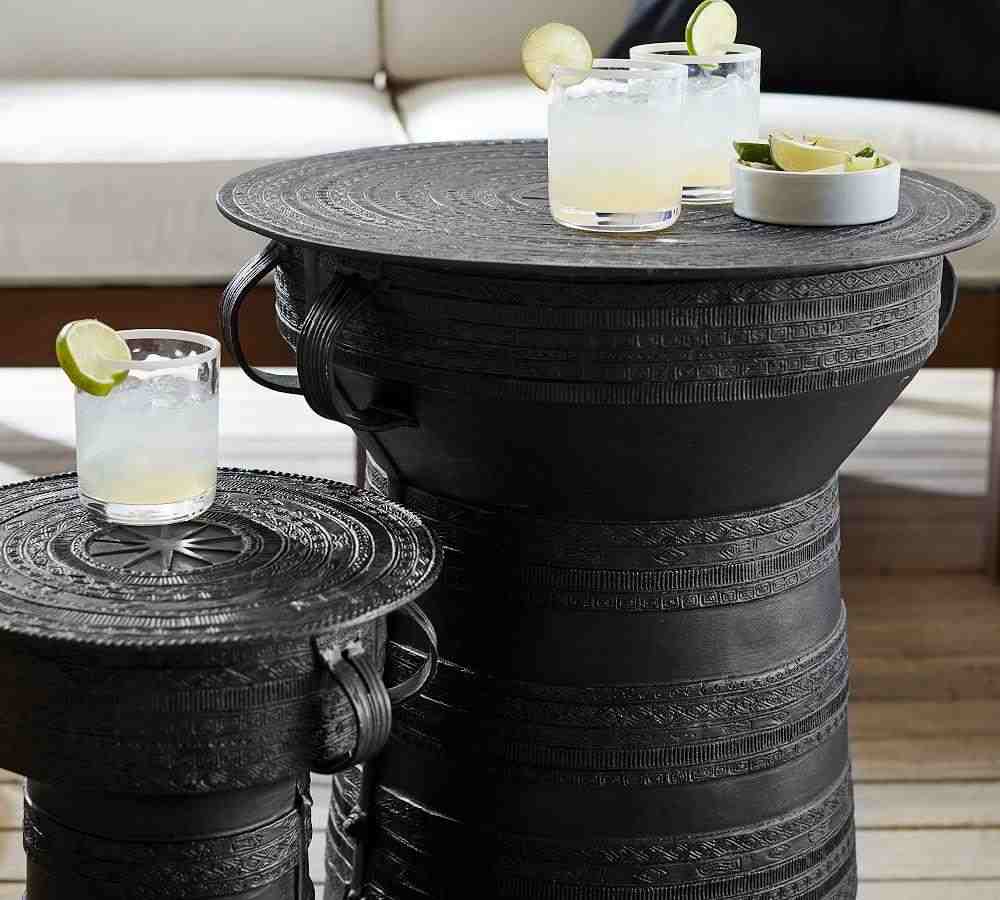 Frog Drum Indoor-Outdoor Metal Side Table
