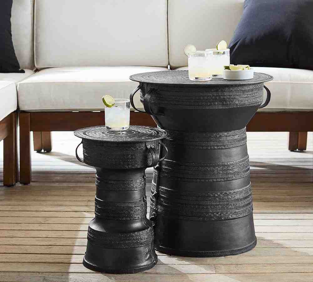 Frog Drum Indoor-Outdoor Metal Side Table
