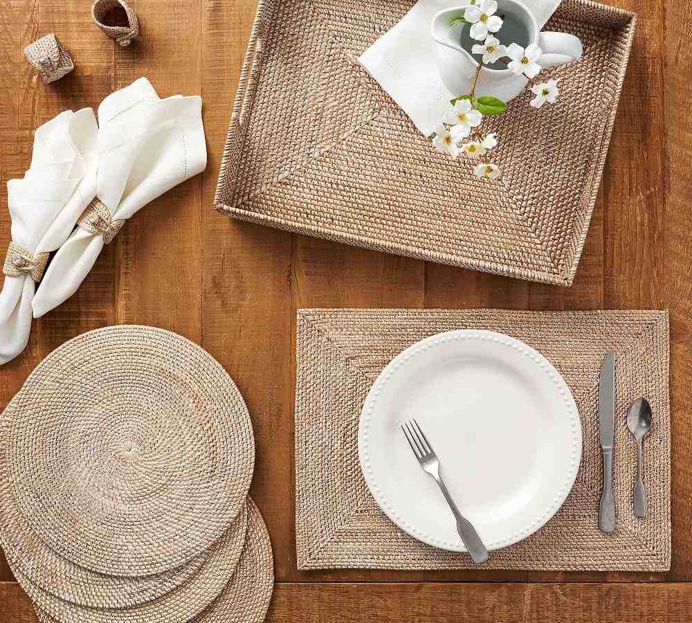 Tava Handwoven Rattan Rectangular Placemat