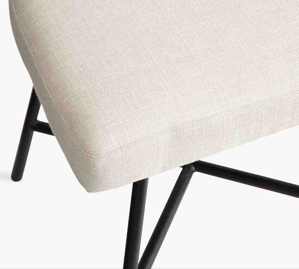 Maison Upholstered Swivel Desk Chair, Bronze Base, Basketweave Slub Ivory