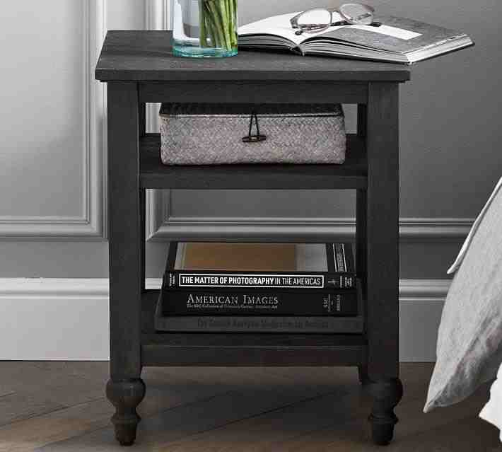 Astoria 18 Inches Open Nightstand, Rosedale Black