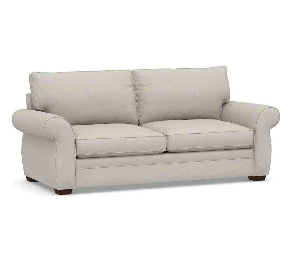 Pearce Roll Arm Upholstered Grand Sofa, Performance Heathered Tweed Pebble