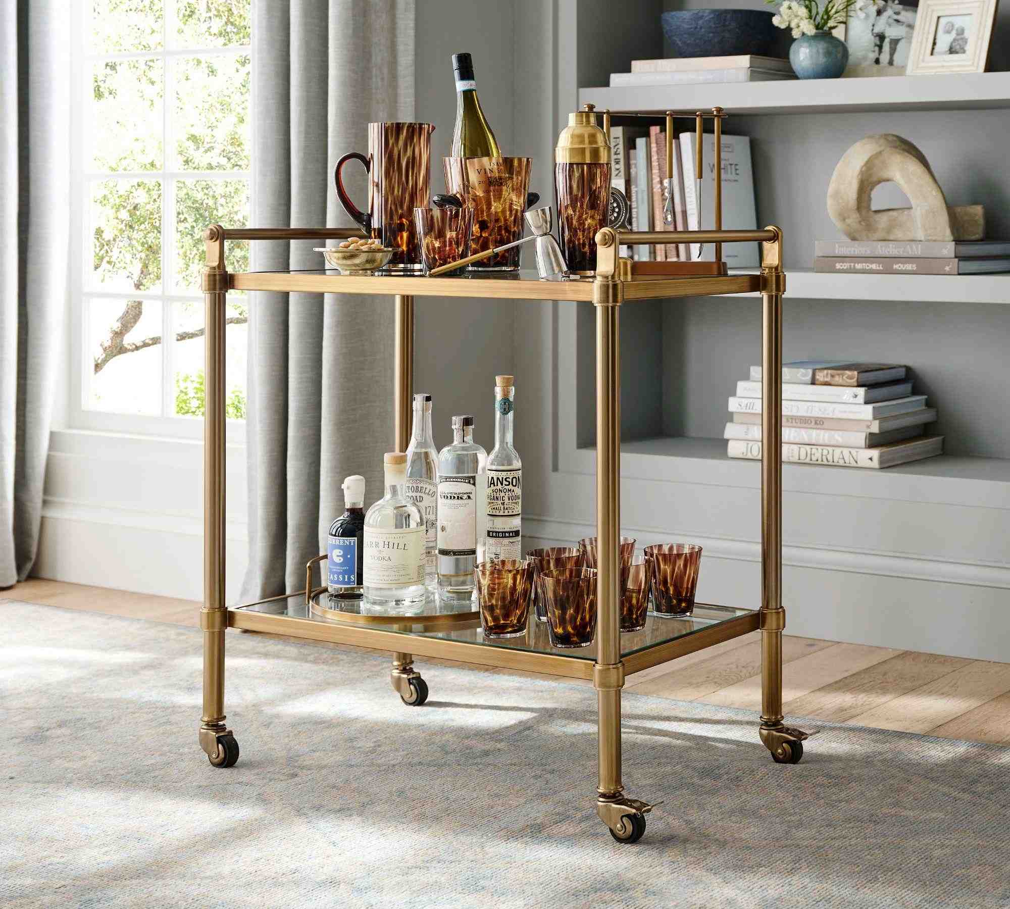 Everson Metal Bar Cart