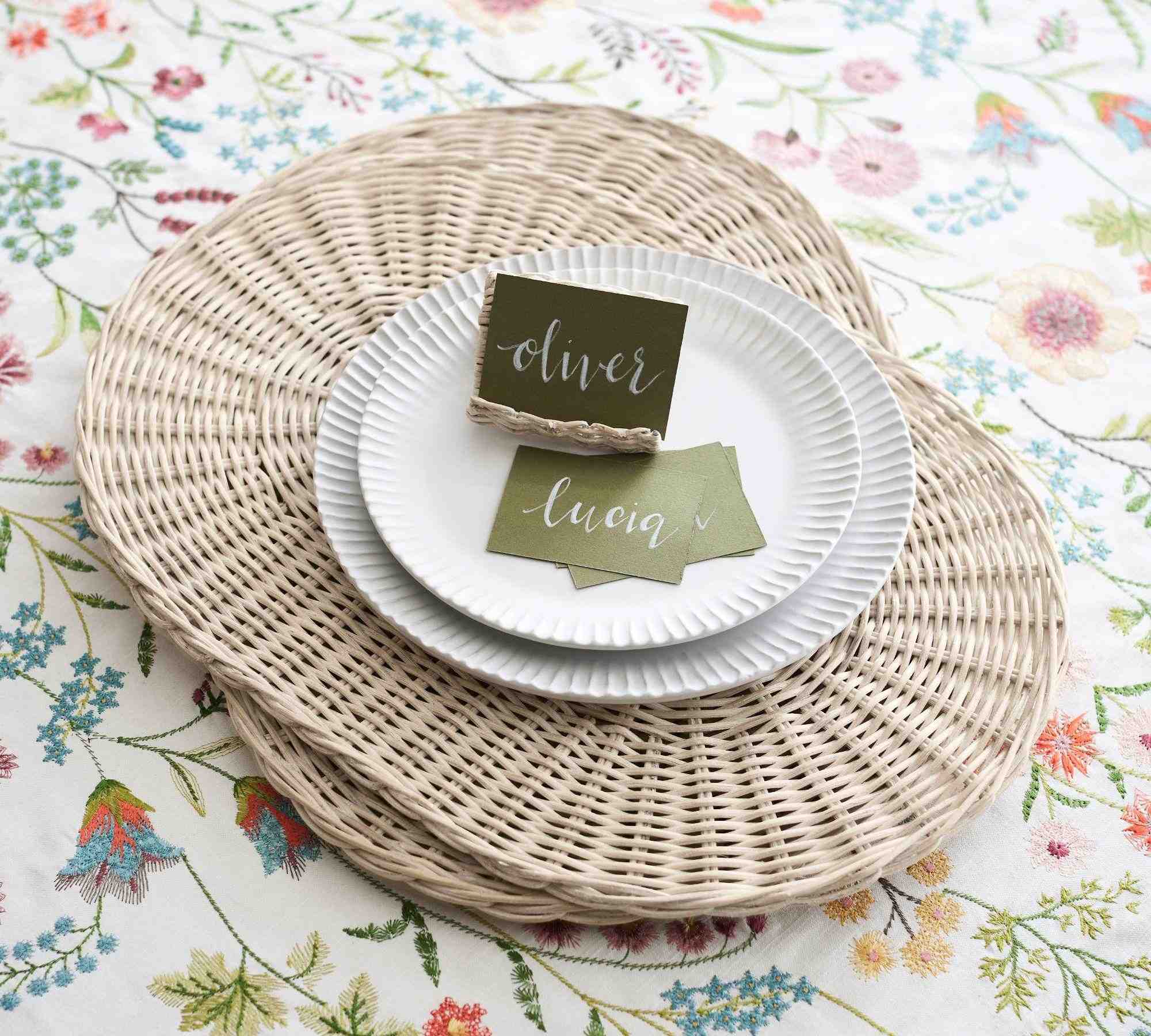 Handwoven Wicker Oval Charger Plate