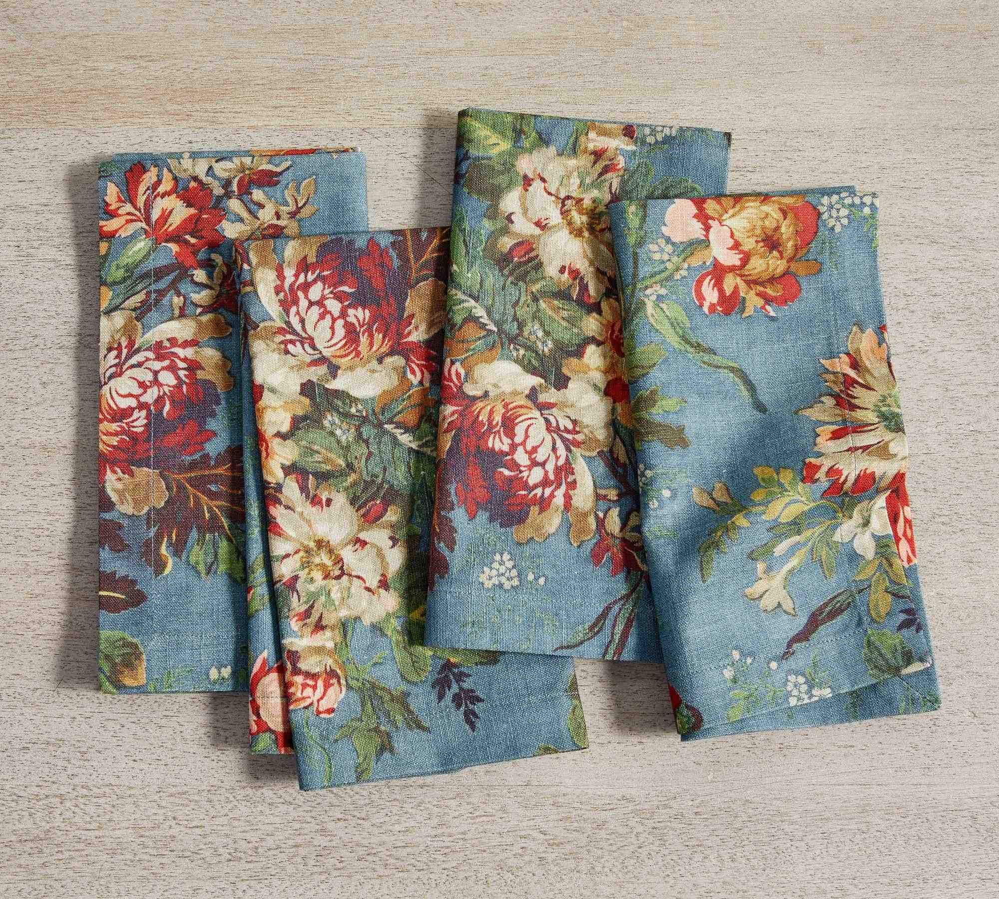 Meadow Floral Organic Cotton Napkins - Set of 4