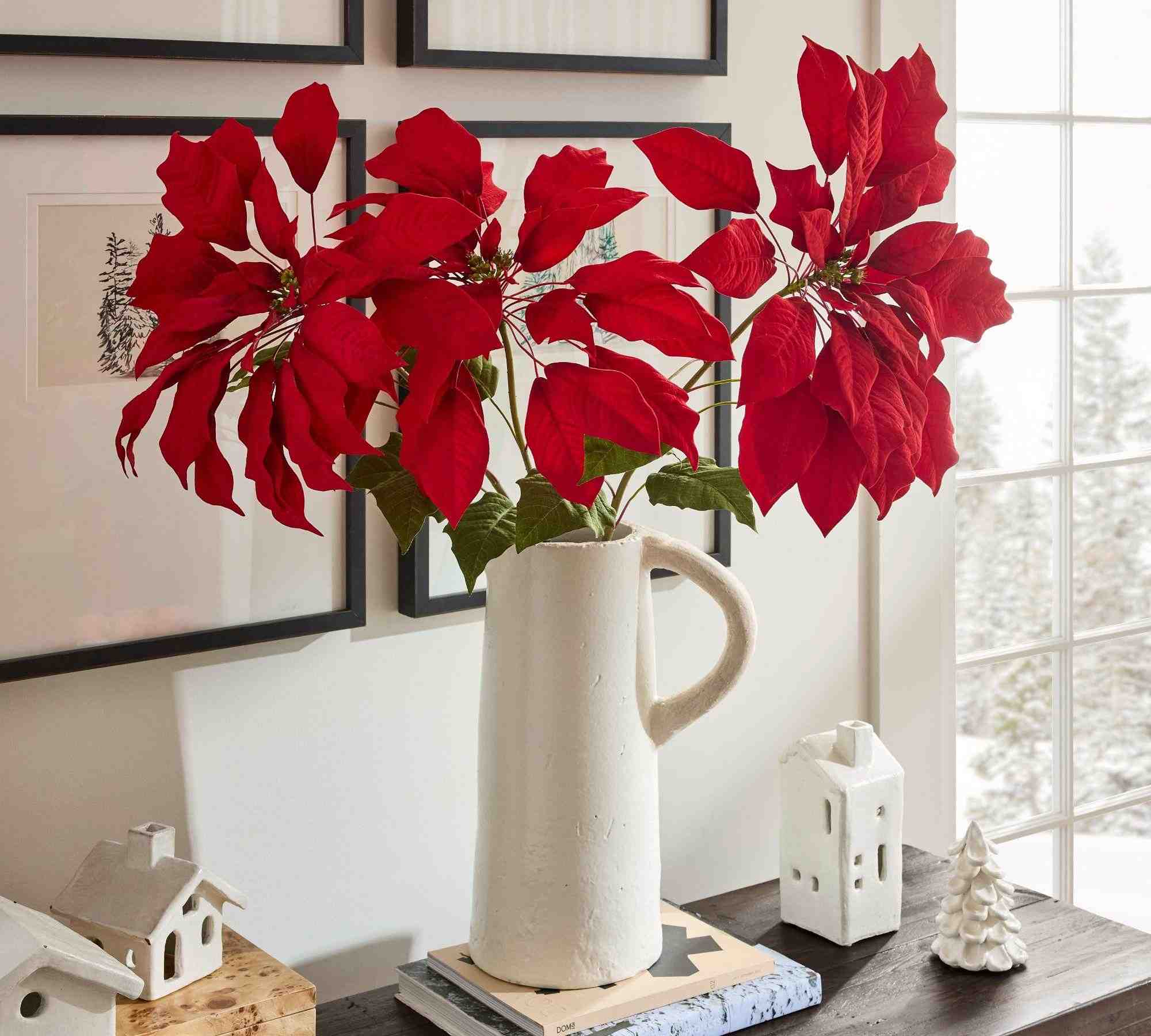 Pottery Barn | Faux Oversized Poinsettia Stem