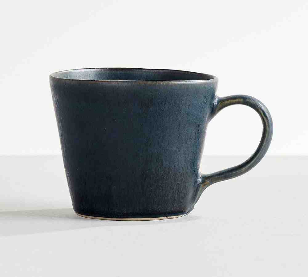Larkin Reactive Glaze Stoneware Mugs- Set of 4 - River Blue
