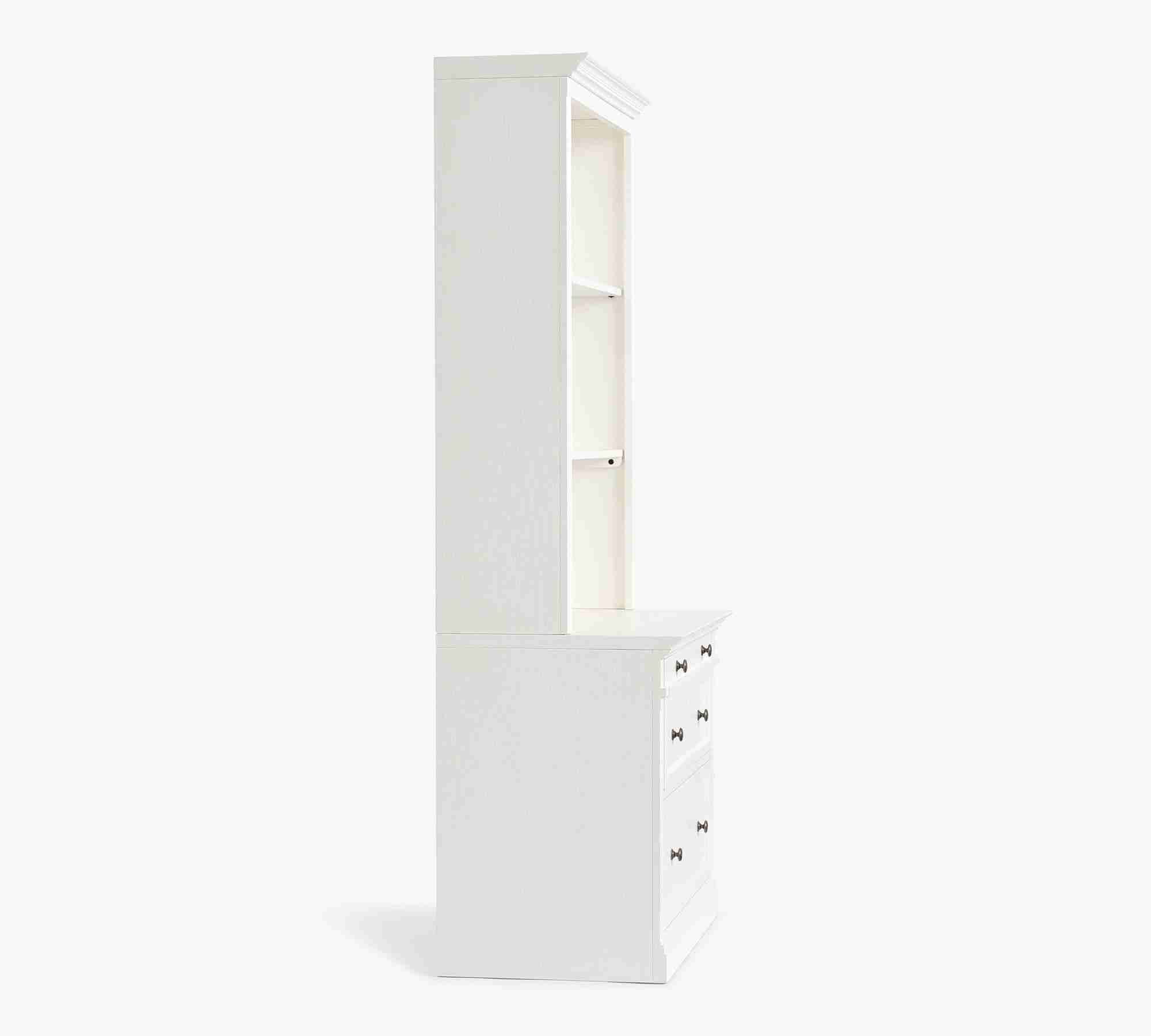 Livingston Bookcase with 2-Drawer Lateral File Cabinet, Montauk White, 35"L x 81"H